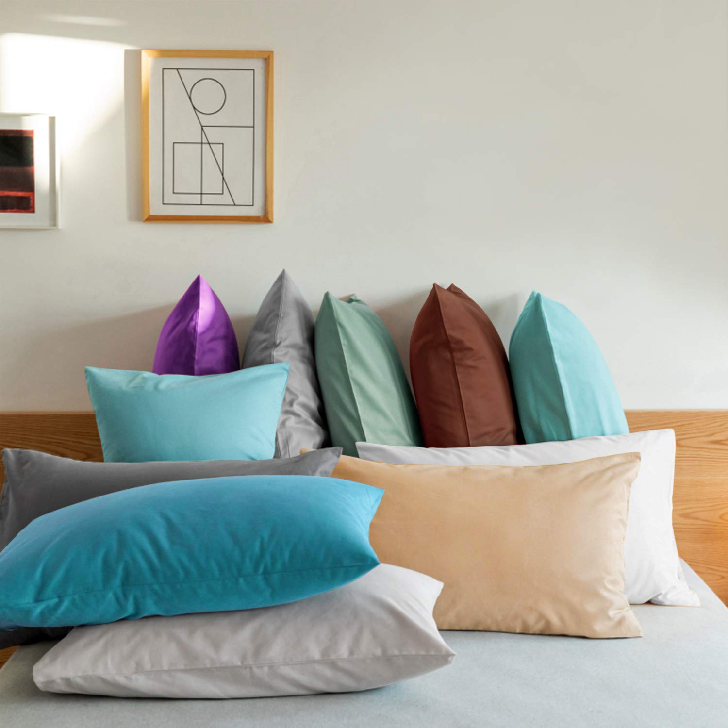 Flxxie Body Pillow Cover - Super Soft Microfiber 20X54 Body Pillow Case - Envelope Closure, Wrinkle, Stain Resistant Tan Body Pi