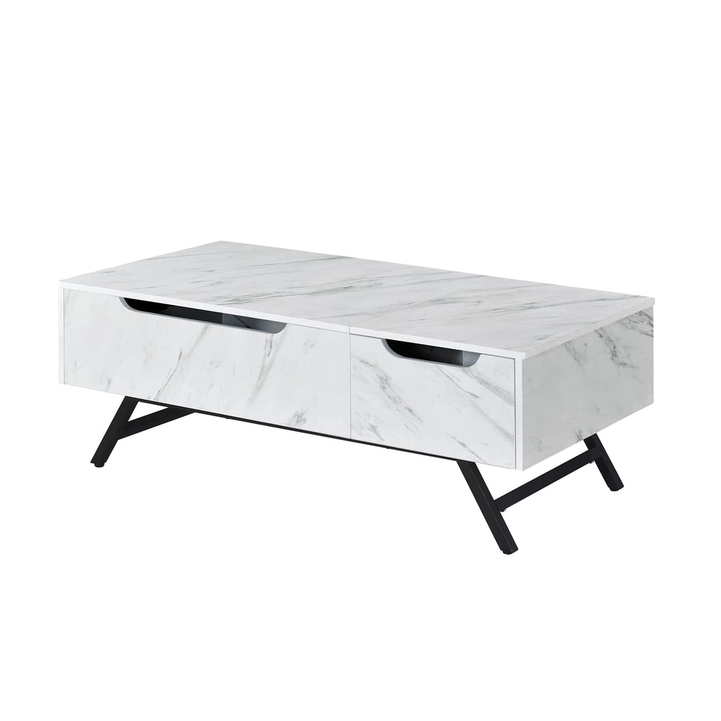 ACME Furniture 1 Drawer Coffee Table in White and Black