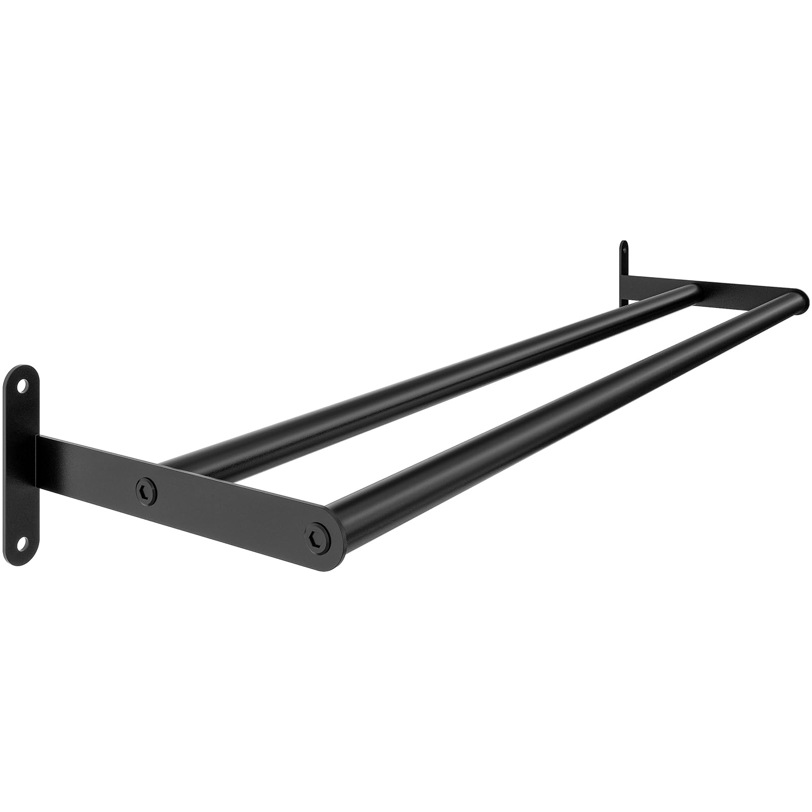 Double Towel Bar, MKO 24Inch Towel Racks for Bathroom, Black Double Bath Towel Bar for Bathroom Wall, Heavy Duty, Stainless Stee
