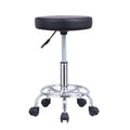 KKTONER PU Leather Round Rolling Stool with Foot Rest Swivel Height Adjustment Spa Drafting Salon Tattoo Work Office Massage Sto