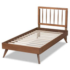 Baxton Studio Toru Mid-Century Modern Ash Walnut Finished Wood Twin Size Platform Bed