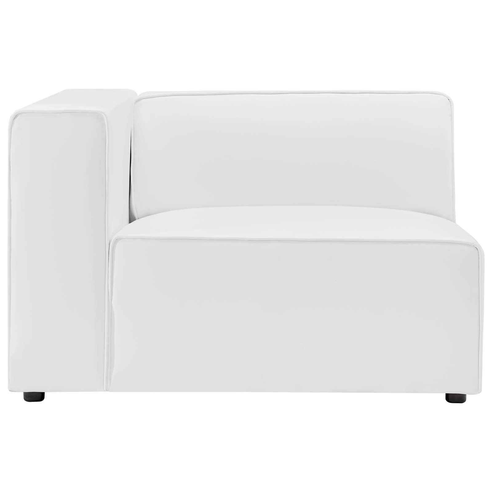 Modway Mingle Vegan Leather Sectional Sofa Left-Arm Chair in White