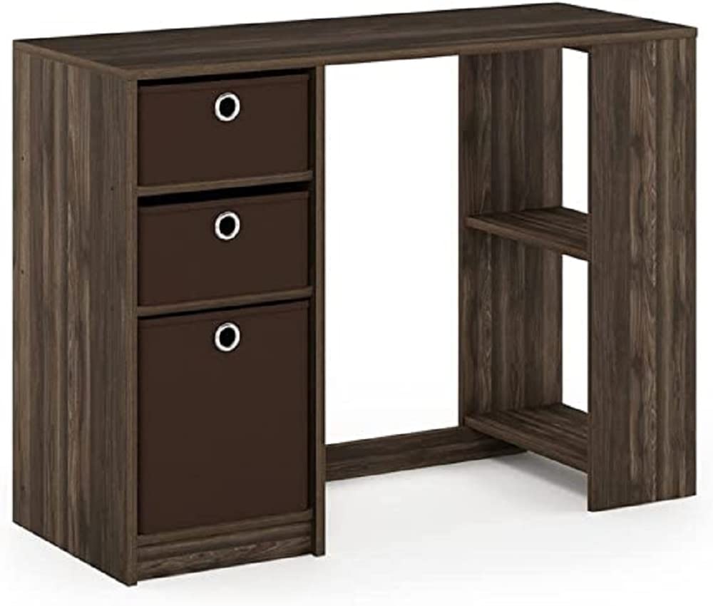 Furinno 15110Cwn/Dbr Jaya Modern Computer Study Desk, Columbia Walnut/Dark Brown