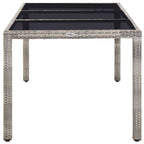 vidaXL Patio Table Gray 74.8"x35.4"x29.5" Poly Rattan
