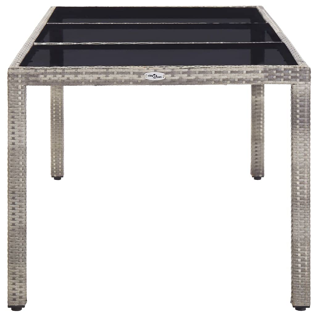 vidaXL Patio Table Gray 74.8"x35.4"x29.5" Poly Rattan