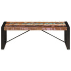 vidaXL Industrial Coffee Table, Solid Reclaimed Timber, Hand Polished, Multicolour Black, 120x60x40 cm, Durable & Stable Design 2