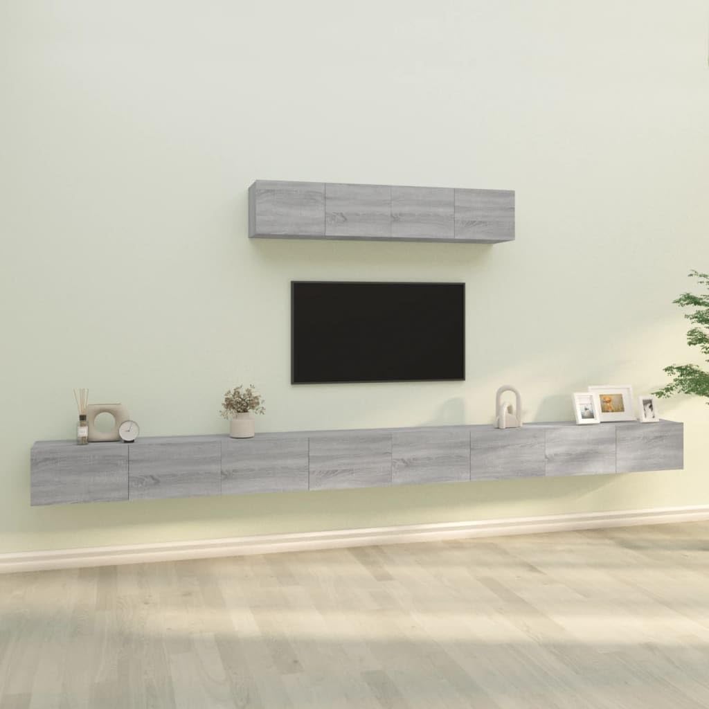 vidaXL 6 Piece TV Cabinet Set Gray Sonoma Engineered Wood