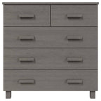 vidaXL Sideboard HAMAR in Light Gray Solid Pinewood, Durable Construction, Smooth Sliding Drawers, Decorative and Practical Addition to Any Room