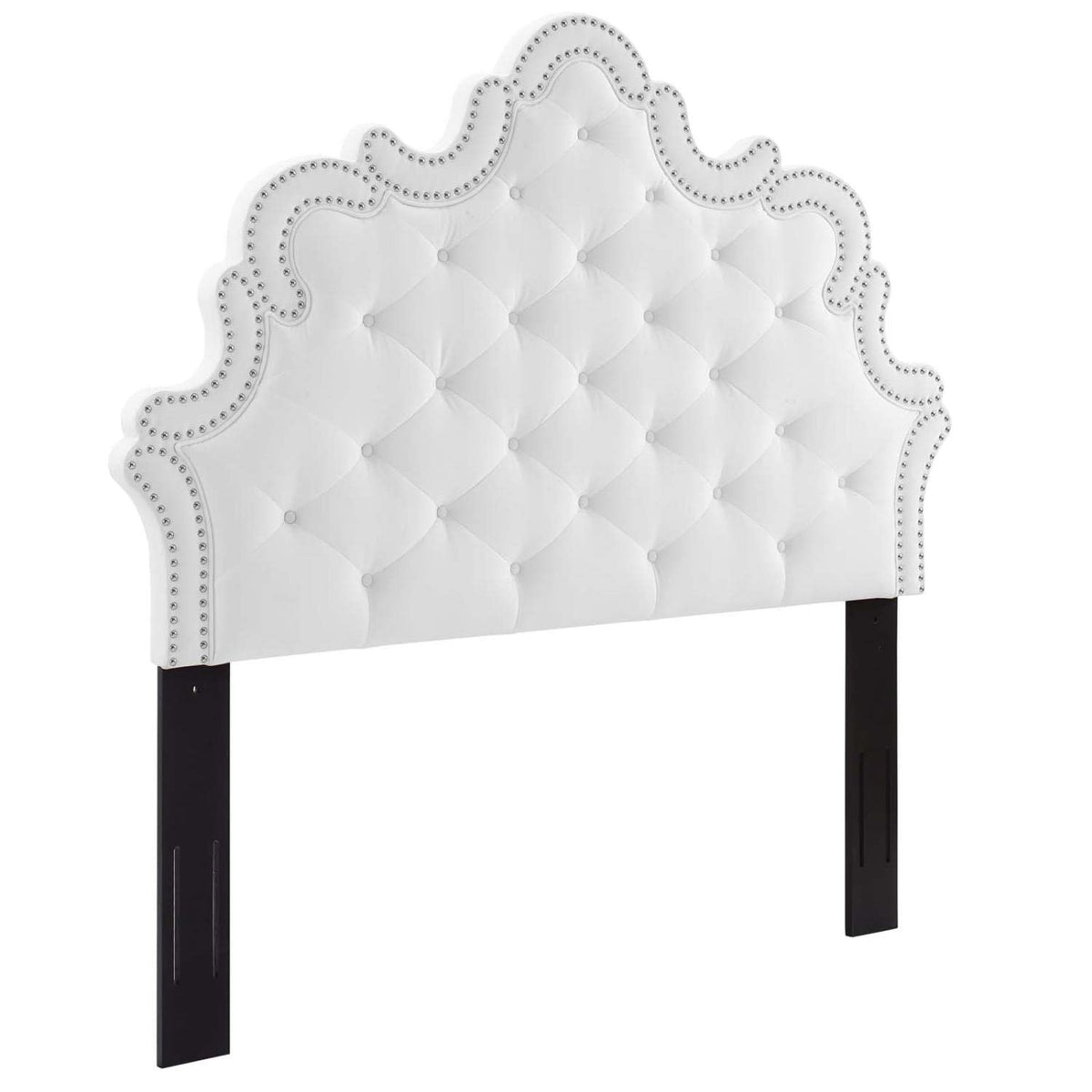 Modway Arabella Button-Tufted Performance Velvet Twin Headboard In White