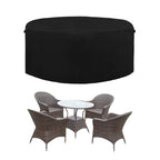 Easy-Going 600D Heavy Duty Round Patio Furniture Cover, Outdoor Table And Chair Set Cover, Waterproof Outdoor Sectional Furniture Set Cover (96' Diax 28' H, Black)