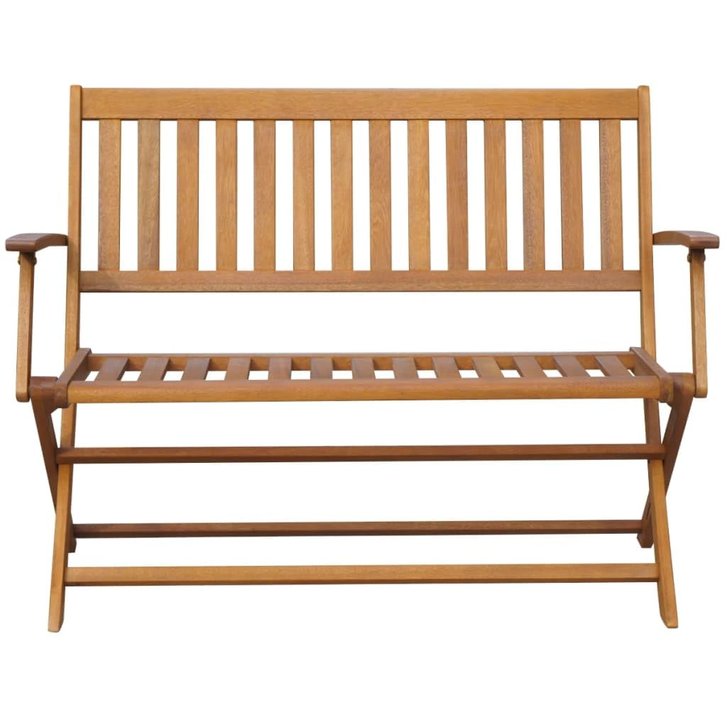 vidaXL– Solid Acacia Wood Patio Bench, 47.2" Weather Resistant Garden Furniture, Comfort Designed with Backrest and Armrests, Easy to Assemble and Store, Suitable for Indoor and Outdoor Use.