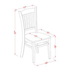 East West Furniture GRC-OAK-W Groton Kitchen Dining Chairs - Slat Back Wooden Seat Chairs, Set of 2, Oak