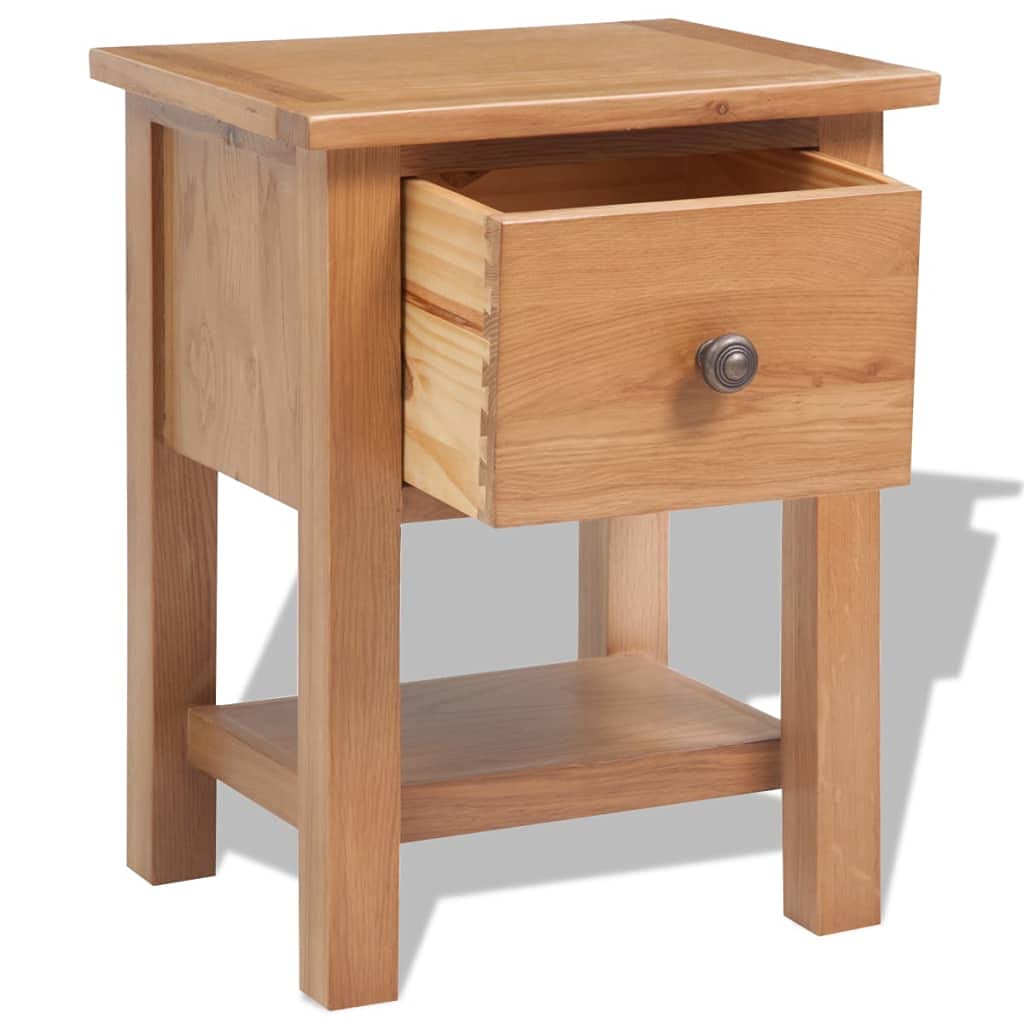 vidaXL Nightstands 2 pcs 14.2&quot;x11.8&quot;x18.5&quot; Solid Oak Wood