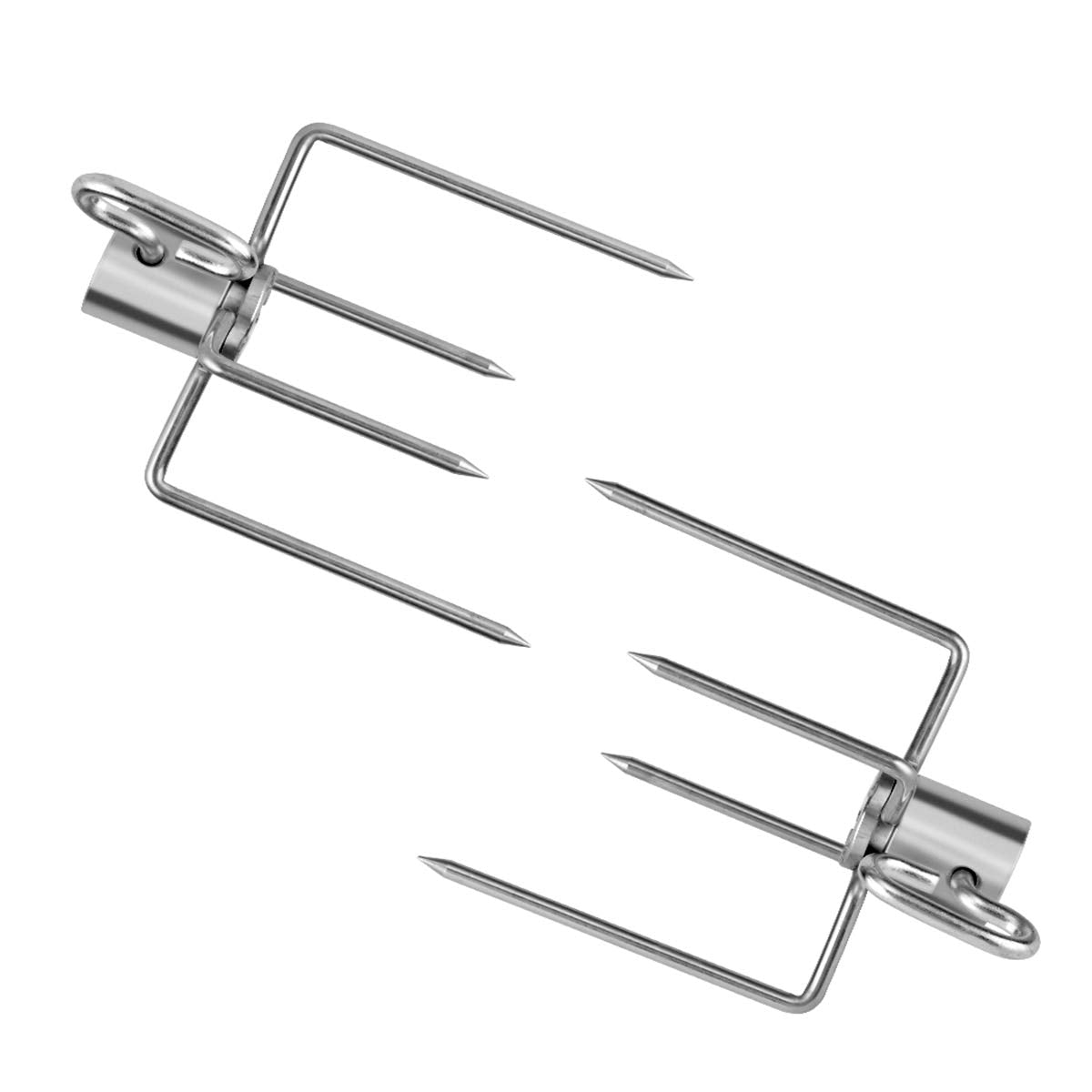 Skyflame Universal 304 Stainless Steel Rotisserie Meat Forks - Fits 1/2-Inch And 3/8-Inch Hexagon & 3/8-Inch And 5/16-Inch Squar