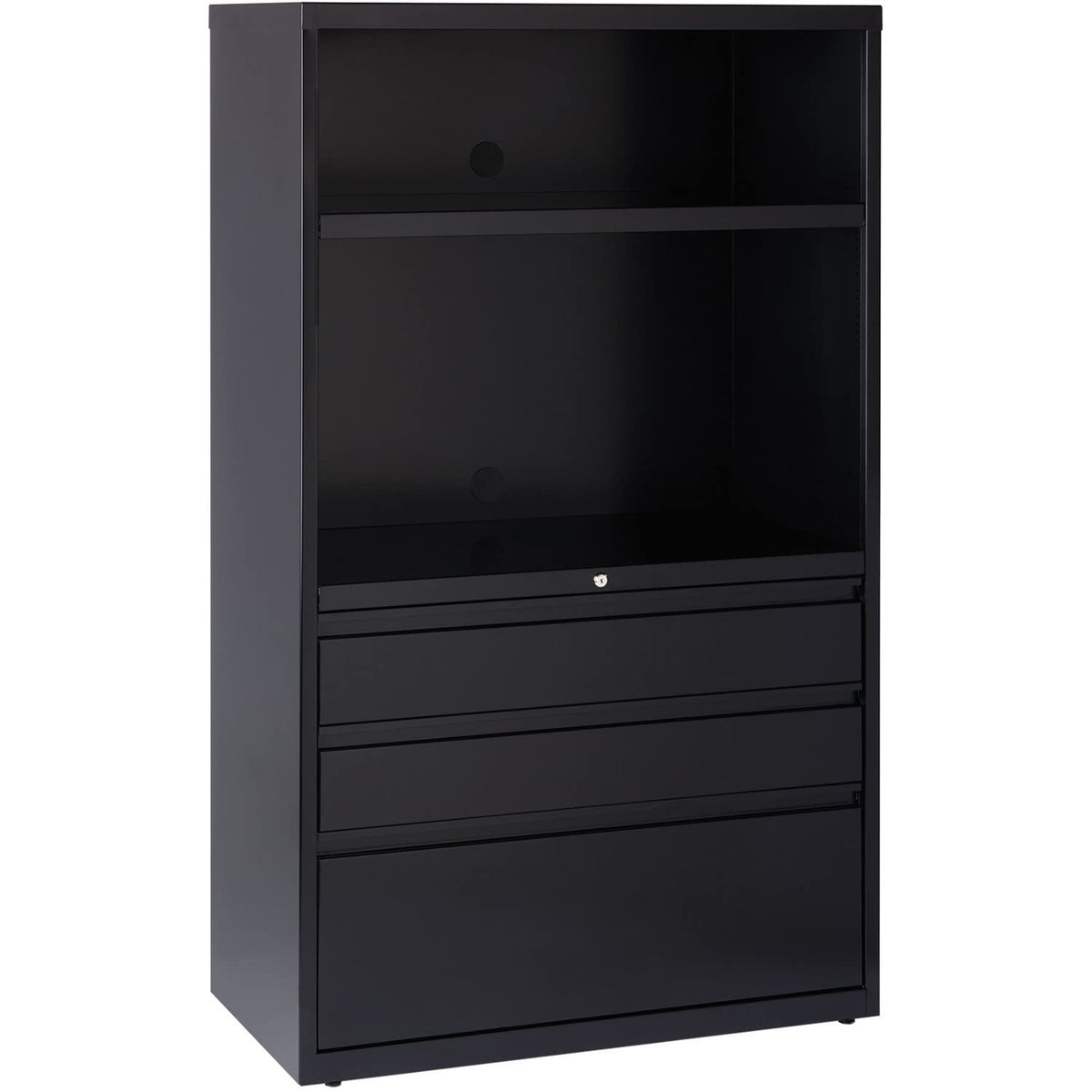 Lorell Lateral File Drawer Combo Unit, 36-Inch, Black