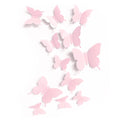 Cute Pink Butterfly Wall Decor 24 pcs, Girls Room Wall Decals, Danish Pastel Aesthetic Butterflies Stickers for Nursery Decorati