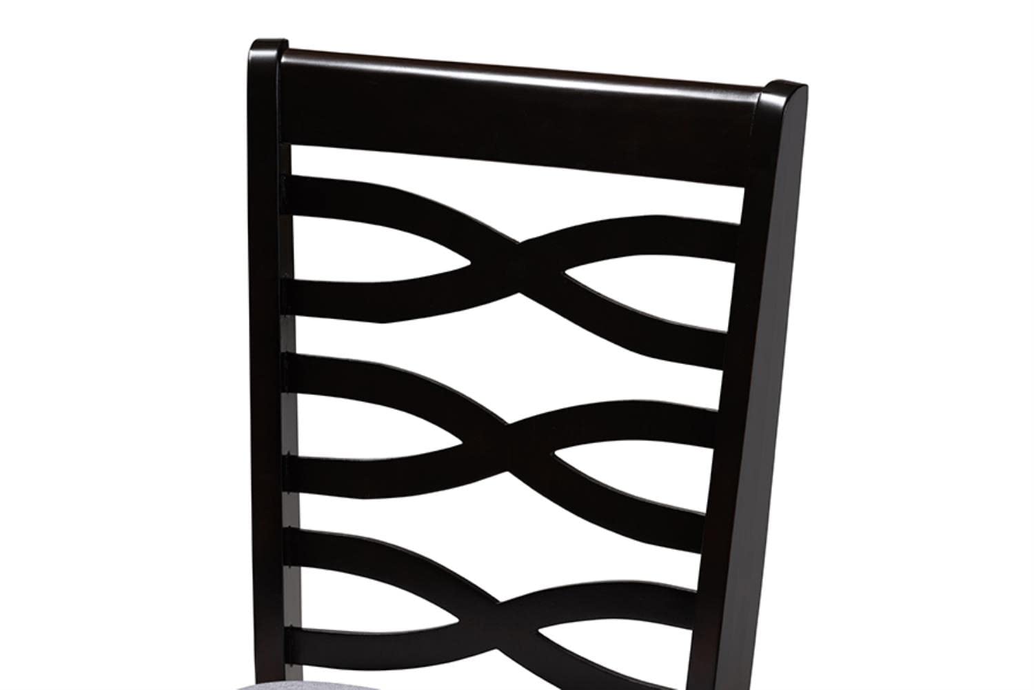 Baxton Studio Lanier Modern and Contemporary Gray Fabric Upholstered Espresso Brown Finished Wood 5-Piece Dining Set