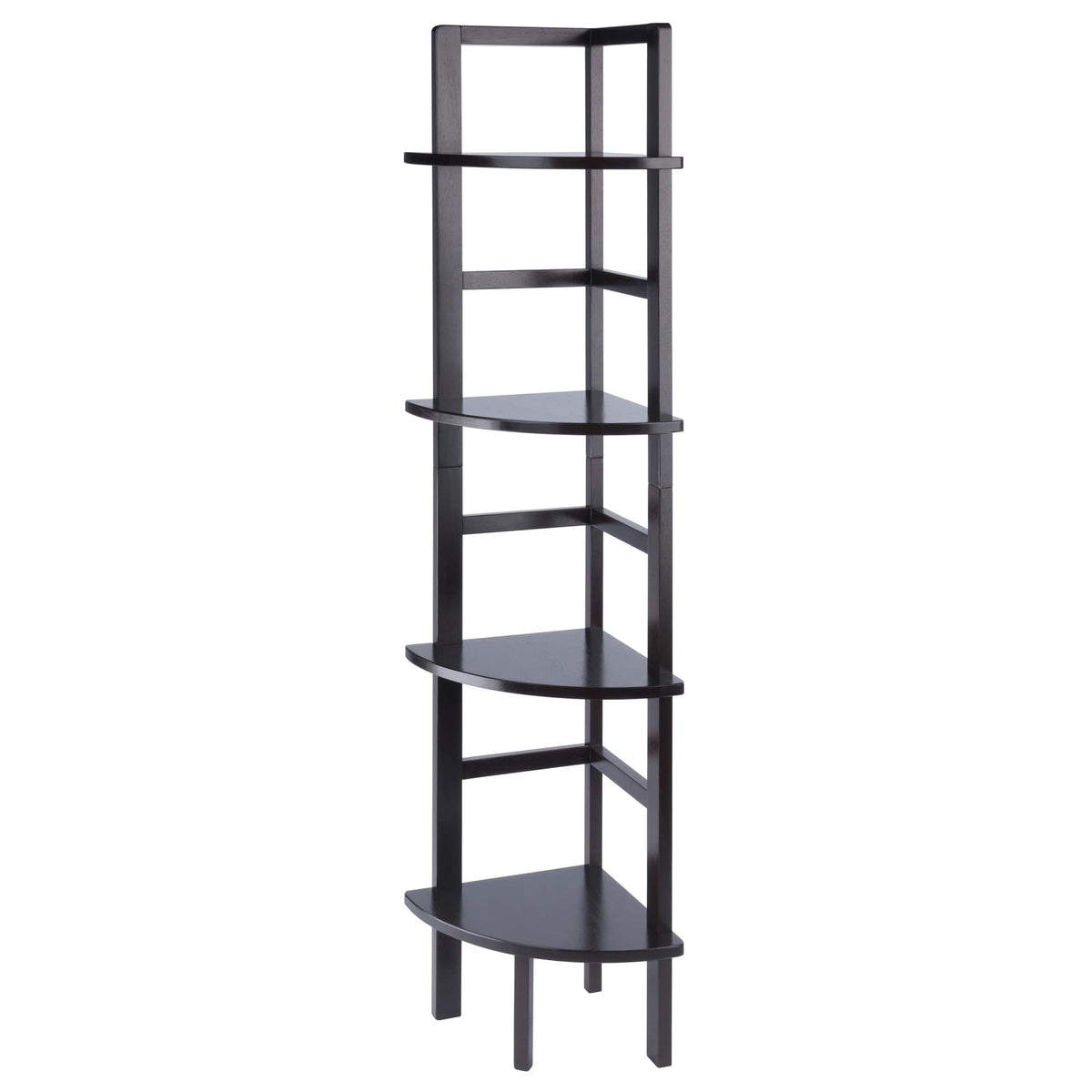 Ergode Aiden Narrow Baker's Rack | Antique Tuscan Design | Compact & Versatile | Solid Wood | Coffee Finish | 4 Shelves | Easy Assembly (23561-VV) (23561-VV)