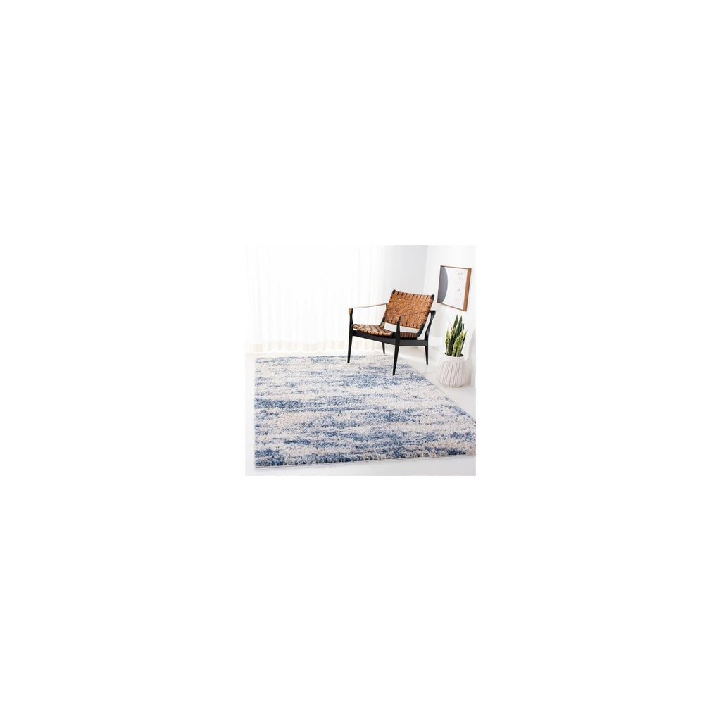 Safavieh Berber Shag Collection 5'3'' X 7'6'' Beige/Blue Ber219B Modern Abstract Non-Shedding 1.2-Inch Thick Living Room Dining