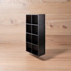 Ergode Timothy Collection | 2x2 Wooden Shelving Unit - Black | 25.6" W x 11.8" D x 27" H | Ample Storage for Pictures, Books, and More (20053-VV)