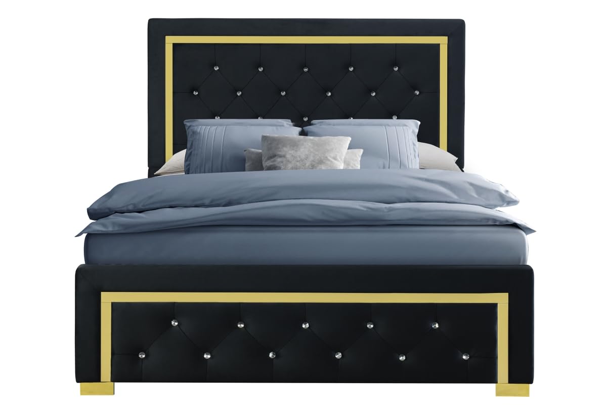 Global Furniture Usa Kingdom-Black-Fbg Kingdom Black Full Size Bed Group