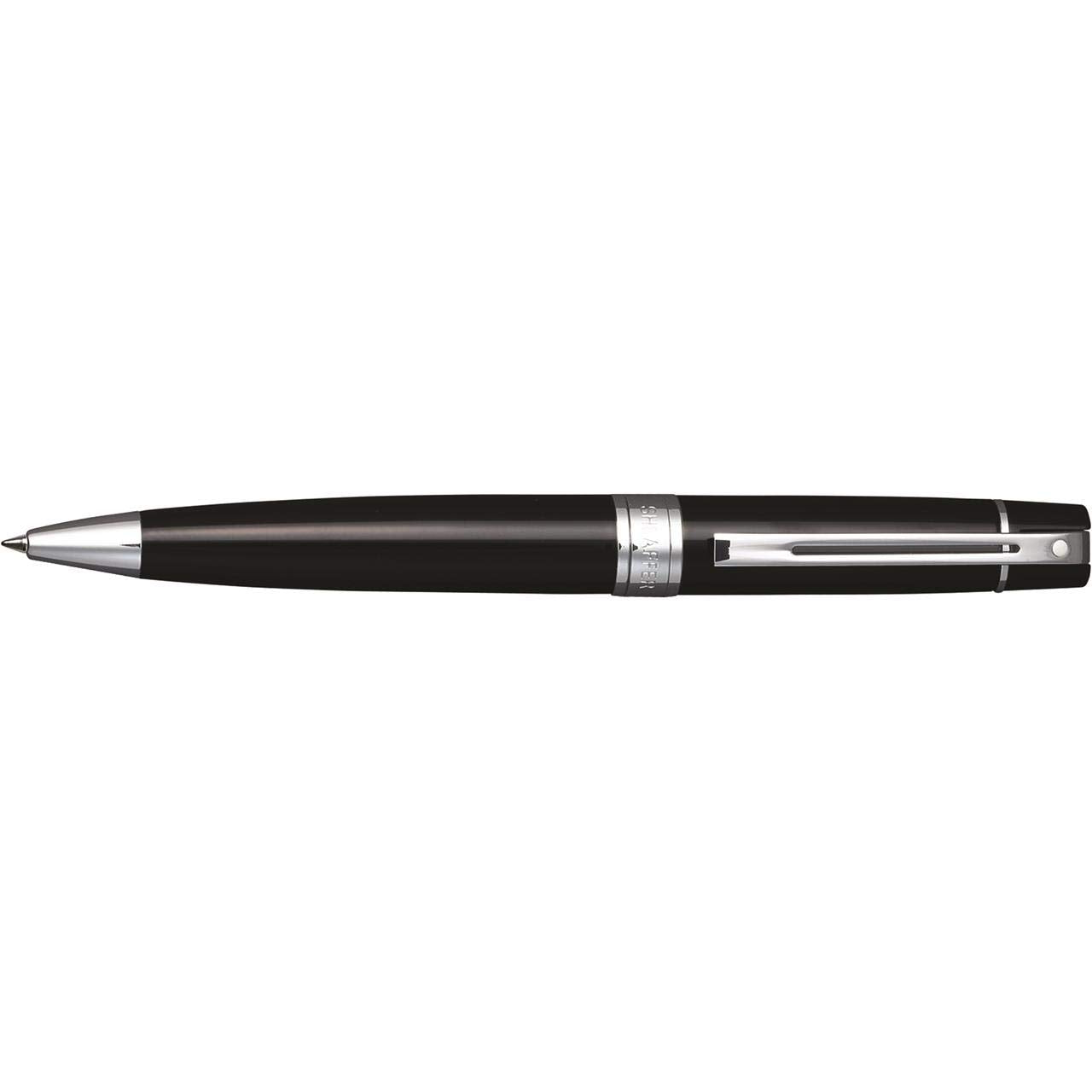 Sheaffer 300 Glossy Black Ballpoint Pen With Chrome-Plated Trim