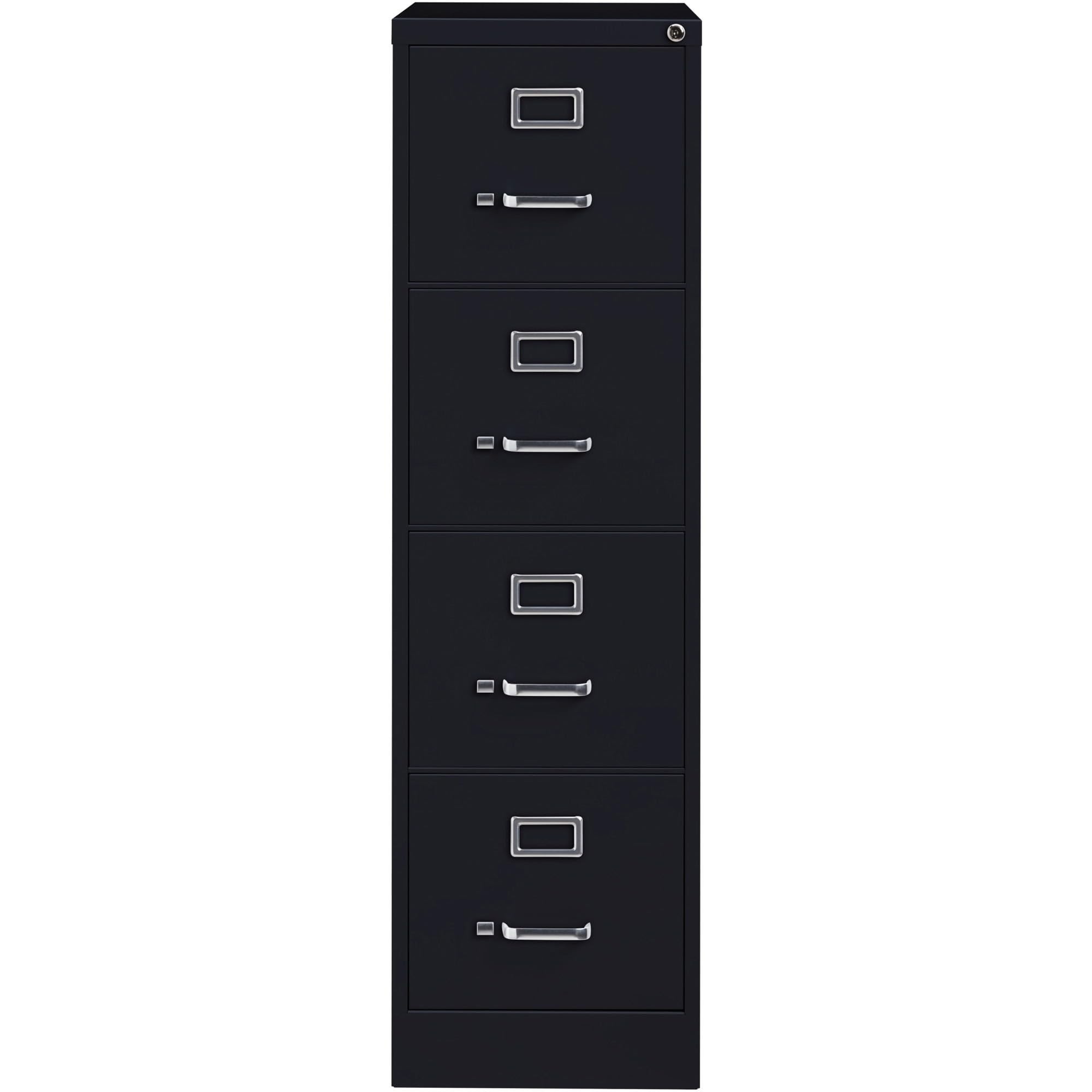 Lorell 4-Drawer Vertical File, 15 by 22 by 52, Black