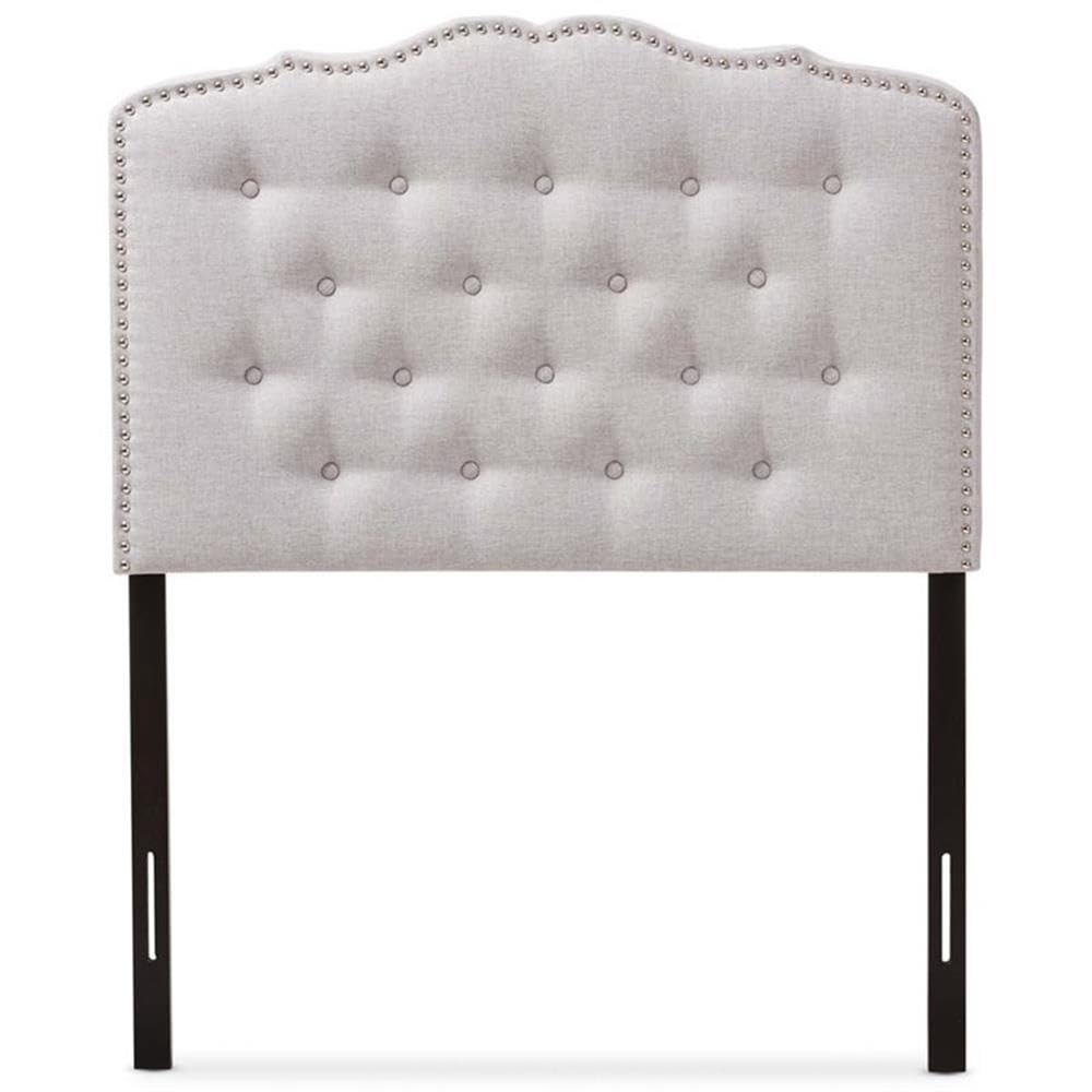Baxton Studio Lucy Modern and Contemporary Greyish Beige Fabric Twin Size Headboard