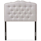 Baxton Studio Lucy Modern and Contemporary Greyish Beige Fabric Twin Size Headboard