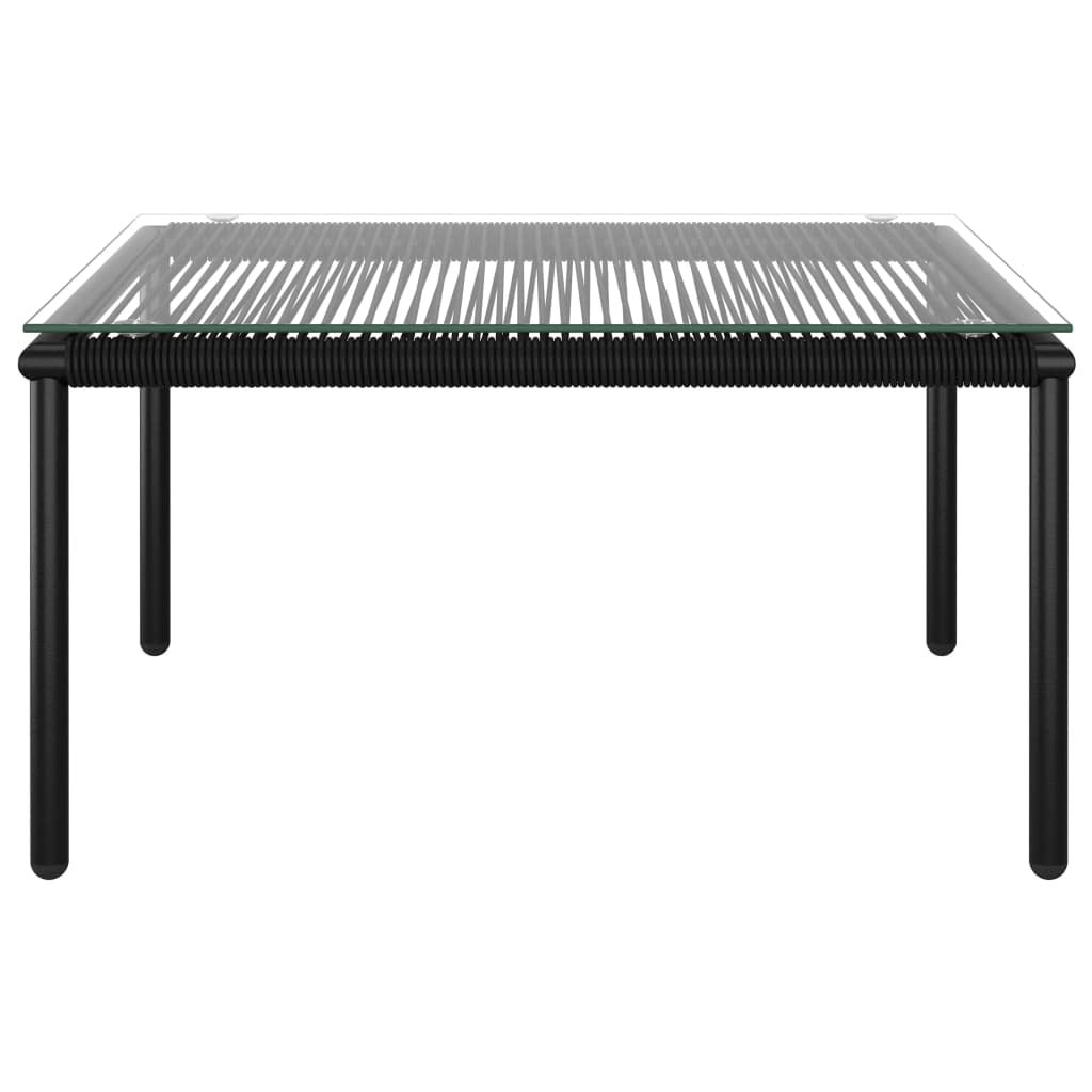 vidaXL 3 Piece Weather-Resistant Patio Lounge Set with Cushions - Highly Durable Black PVC and Powder-Coated Steel Frame - Modular Design for Customizable Layout