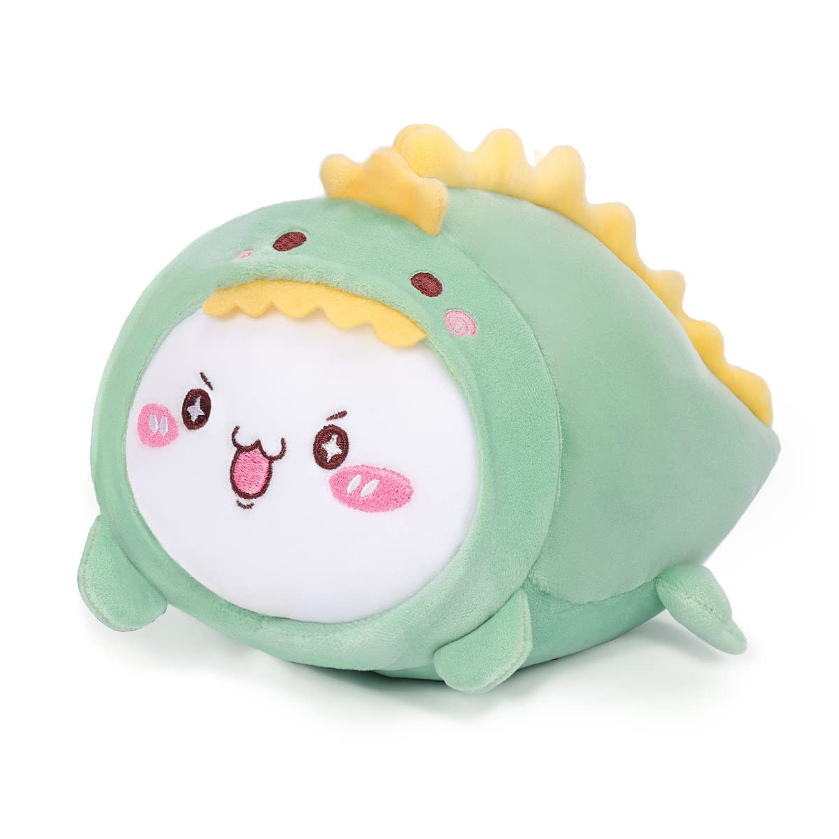 AIXINI Cute Cat Dinosaur Plush Pillow 15.7    Kitten Dino Stuffed Animal, Soft Kawaii Cat Plushie with Dinosaur Outfit Costume, 