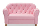 Baxton Studio Gemma Modern and Contemporary Pink Faux Leather 2-Seater Kids Loveseat