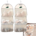 MIUPOO Multi Purpose Multi Layer Mesh Storage Hanging Bag,Hanging Storage with Metal Hanger Mesh Pockets for Bra Underwear Socks