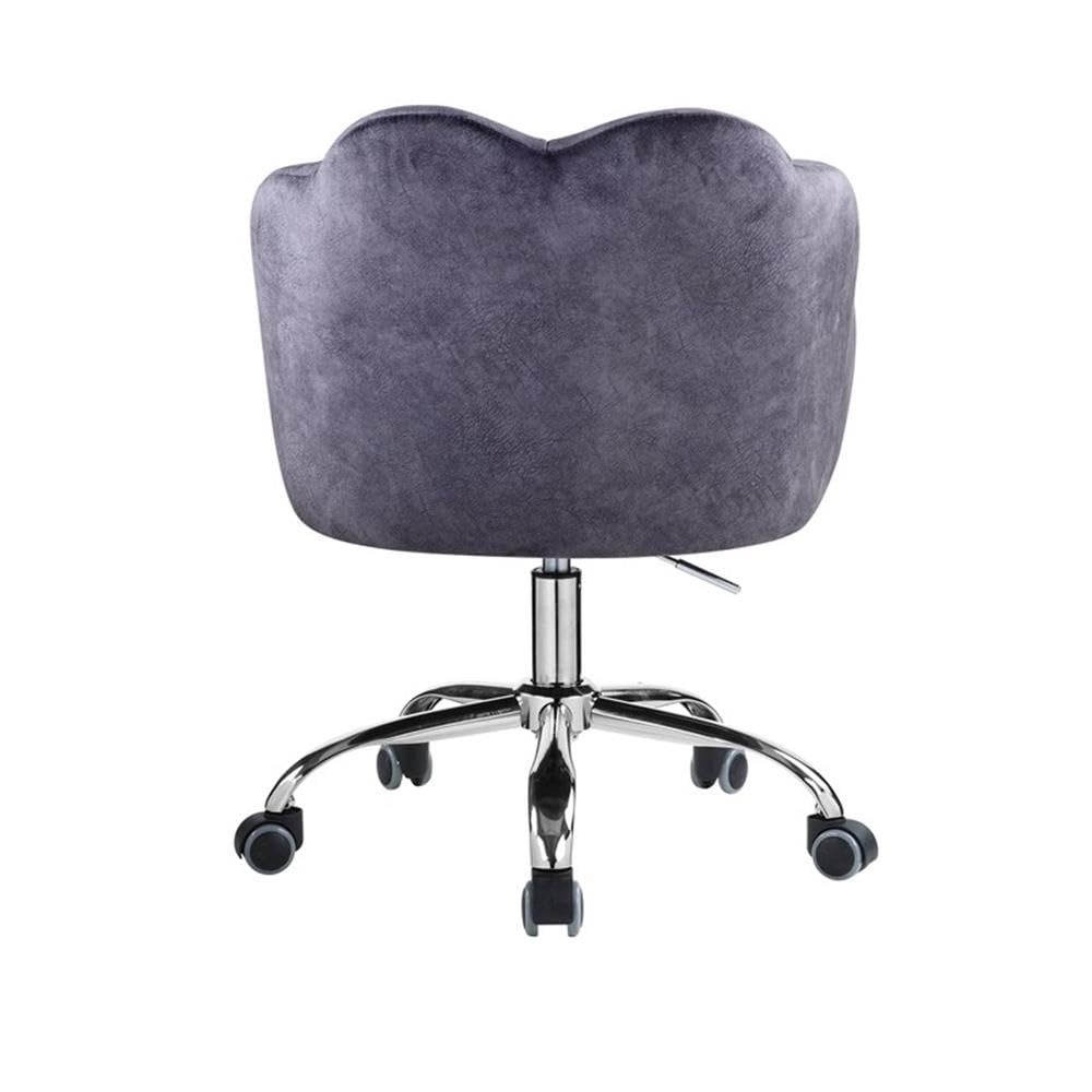 Acme Rowse Office Chair in Dark Gray Velvet and Chrome Finish