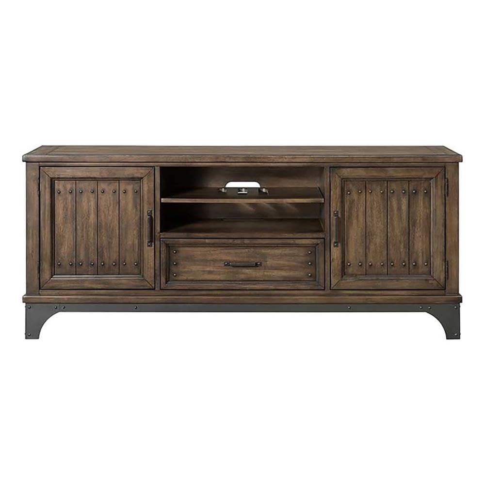 Intercon Whiskey River Console with 2 Shelves, Drawer, and 2 Cabinets, Gun Powder Gray, 70&quot; Width TV Stands