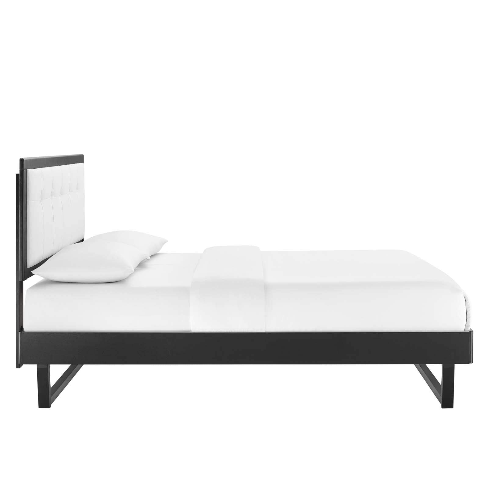 Modway Mod-6634-Blk-Whi Willow Full Wood Platform Bed With Angular Frame, Black White