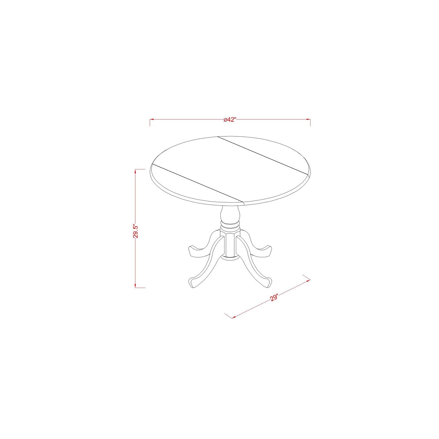 East West Furniture Dlno5-Blk-W 5 Pc Small Kitchen Table And Chairs Set-Round Kitchen Table And 4 Dinette Chairs