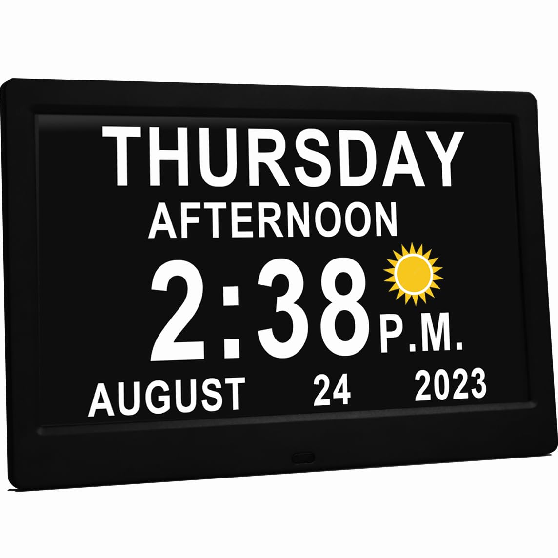 MASSII 11.5 Inch Large Digital Clock with Auto DST and Sun Moon Icons, Custom Reminders and Calendar Clock, Day Date Clock for S