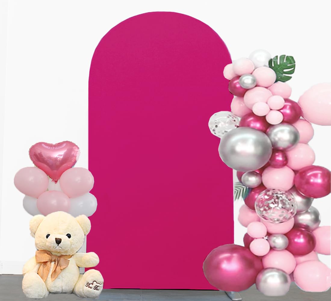 Jfdydm 6Ft Hot Pink Wedding Arch Cover, Hot Pink 6Ft Arch Backdrop Cover, Hot Pink Arch Backdrop Cover, Chiara Backdrop Cover Fo