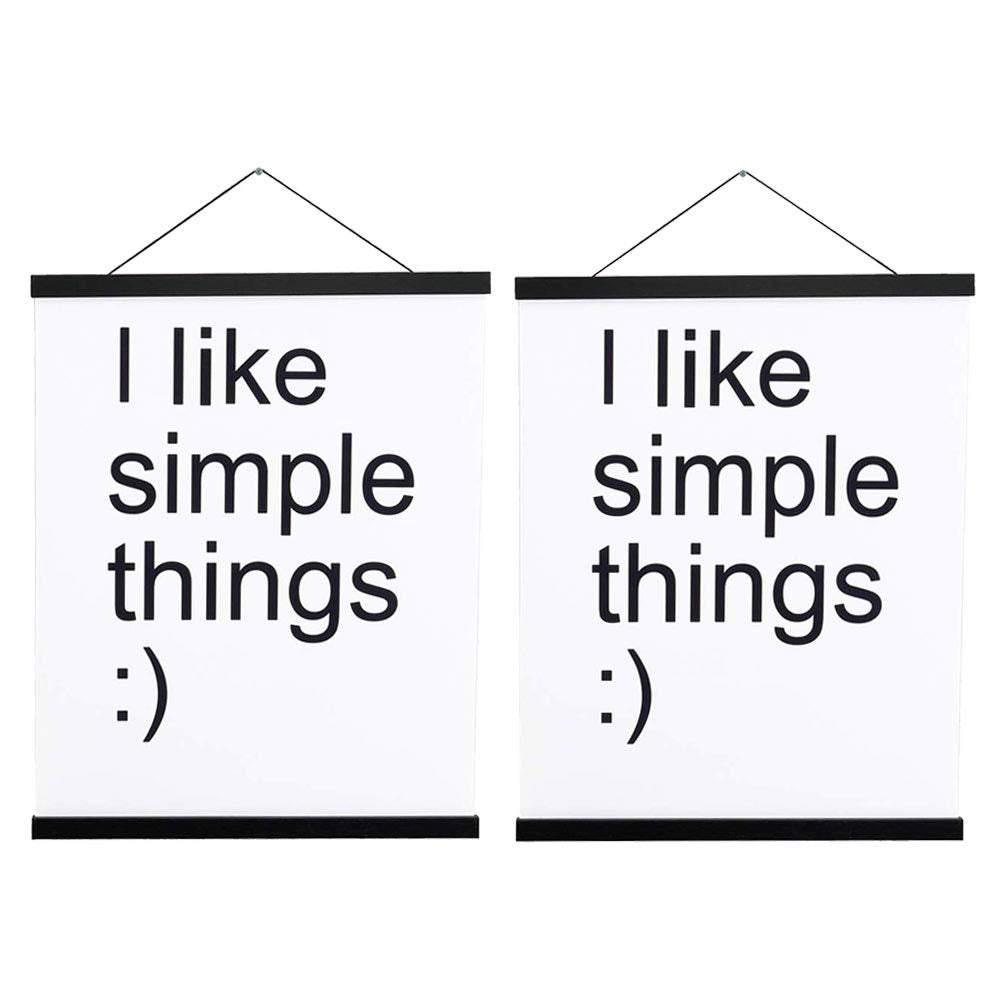 2 Pack Magnetic Poster Hanger Frame, 8x10 8x12 8x24 Light Wood Wooden Magnet Canvas Artwork Print Dowel Poster Hangers Frames Ha