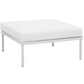 Modway Harmony Aluminum Outdoor Patio Ottoman with Cushion in White White