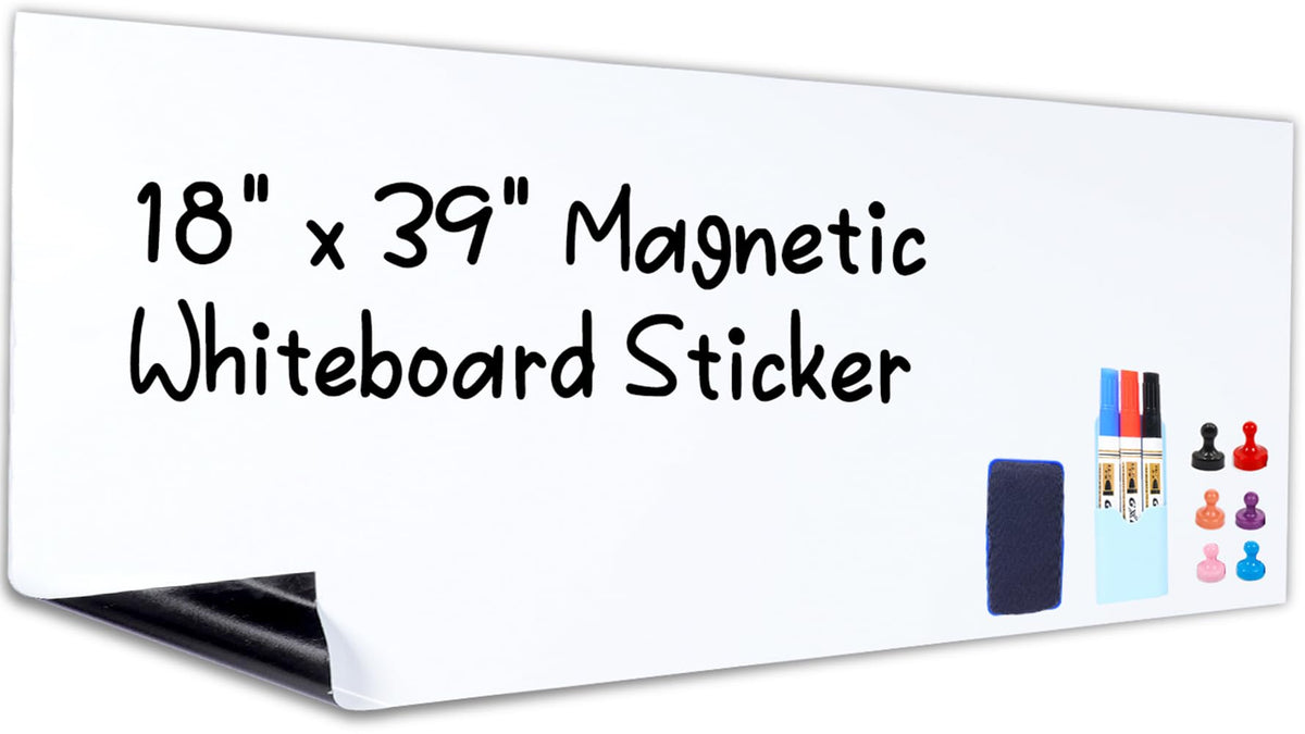 Hamigar Magnetic Whiteboard Contact Paper 18' X 39' Dry Erase White Board Sticker For Wall Stick On White Board Peel And Stick