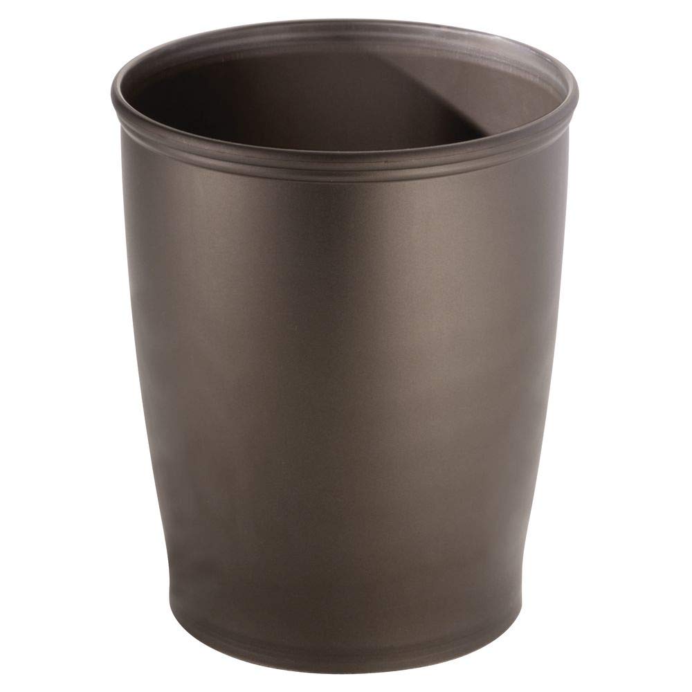 Idesign Small Round Plastic Trash Cans, The Kent Collection - Set Of 2, 8.35    X 8.35    X 10   , Bronze