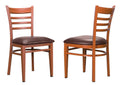 Linon Baxter Metal Side Chair Honey Burgundy Set of 2
