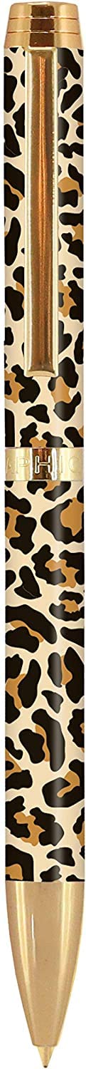 Graphique Cheetah Fashion Pen - 5.5' Ballpoint Pen With Refillable Black Ink, Twist-Top Pen, Makes A Beautiful And Unique Gift
