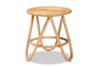 Baxton Studio Rinjani Modern Bohemian Natural Brown Rattan End Table