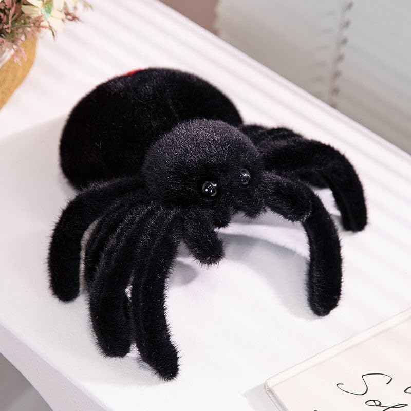 Xitbyja Soft Plush Spider Stuffed Animal Toy,Cute Spider Plushie,Realistic Spider Plush Toys 9.8Inch Huggable Jumping Spider,Ado