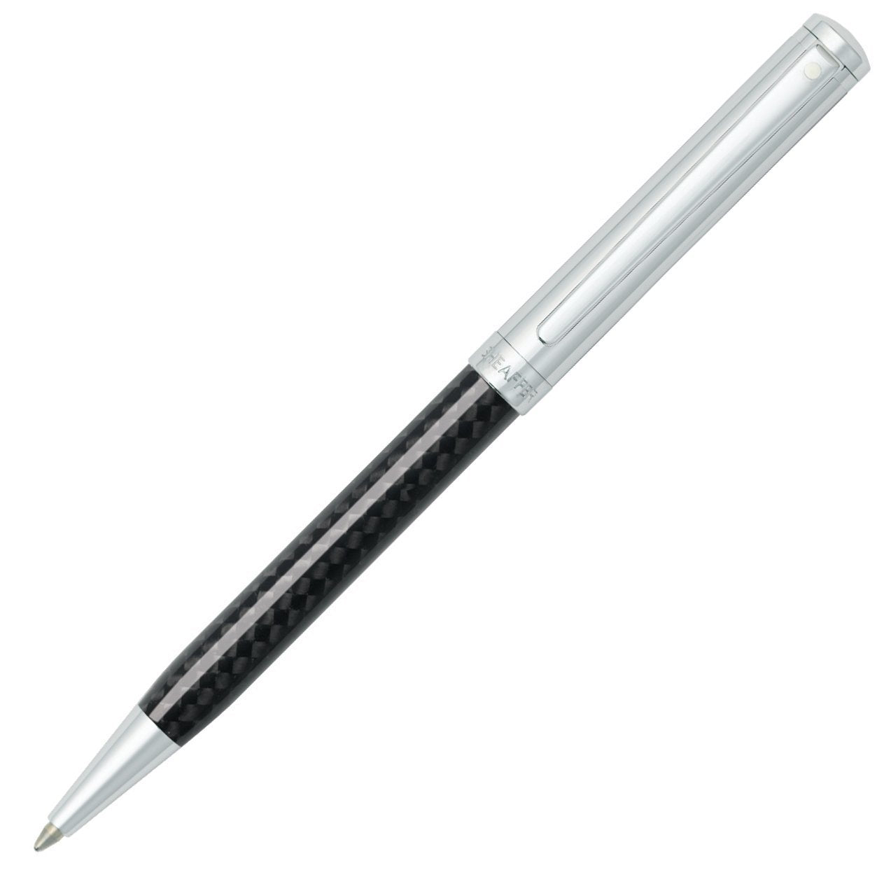 Sheaffer Intensity Carbon Fiber Ballpoint Pen With Chrome Cap And Trim