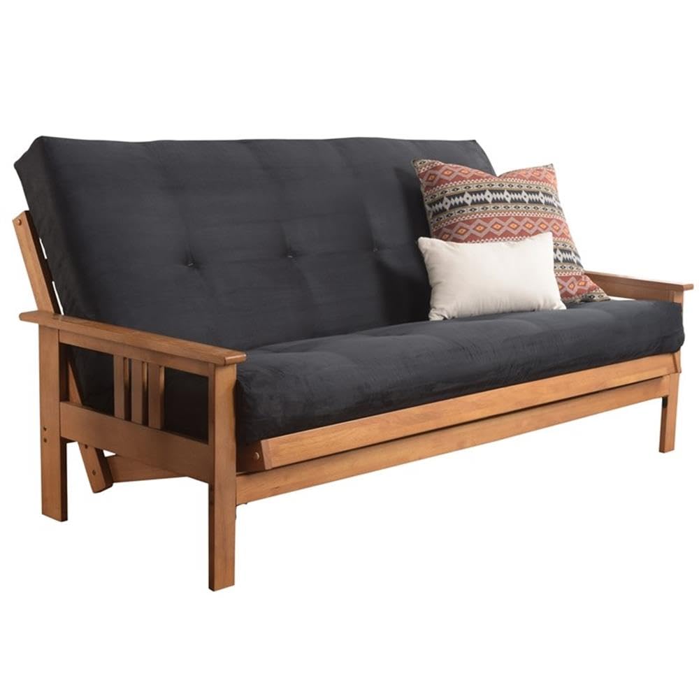 Kodiak Furniture Cotton and Foam Full-Size Futon 7&quot; Mattress in Suede Black-Frame Not Included