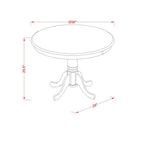 East West Furniture ANWE5-LWH-W 5 Piece Dining Room Table Set Includes a Round Kitchen Table with Pedestal and 4 Dining Chairs, 36x36 Inch, Linen White